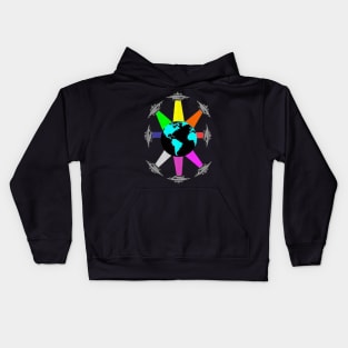 UFO Color Wheel Kids Hoodie